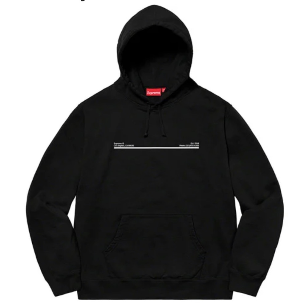 Supreme Shop Hooded Sweatshirt Black Los Angeles
